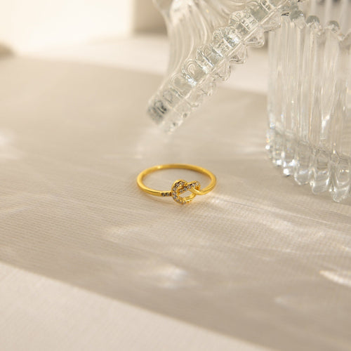 Eternal Love: Diamond Heart Knot Ring