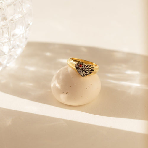 Personalized Heart Signet Ring