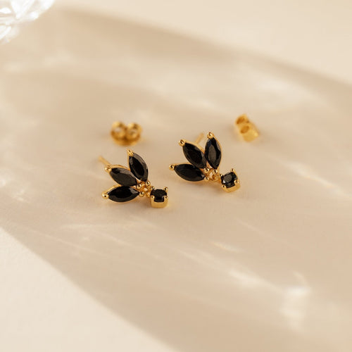 Emily Black Petal Earrings