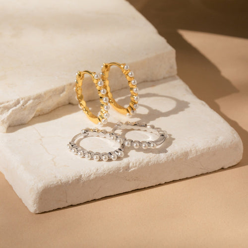 Malik Pearl Hoop Earrings