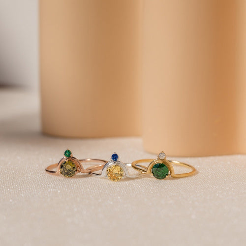 Duo Vintage Birthstone Ring