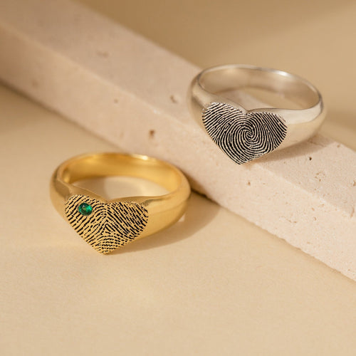 Personalized Heart Signet Ring