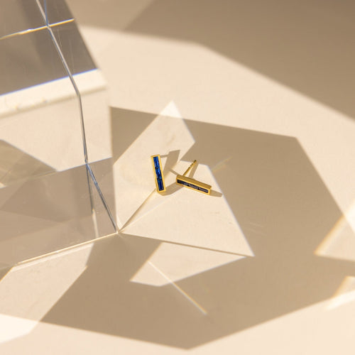 Personalized Birthstone Bar Stud Earrings