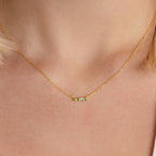 Initial Morse Code Birthstone Necklace