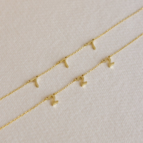 Minimalist Birth Year Number Necklace