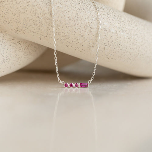 Initial Morse Code Birthstone Necklace