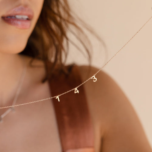 Minimalist Birth Year Number Necklace