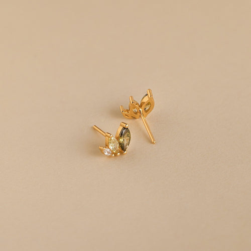 Seagrass Green Crystal Stud Earrings: Inspired by Oceanic Beauty