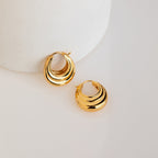 Statement Ribbed Oval Hoop Earrings