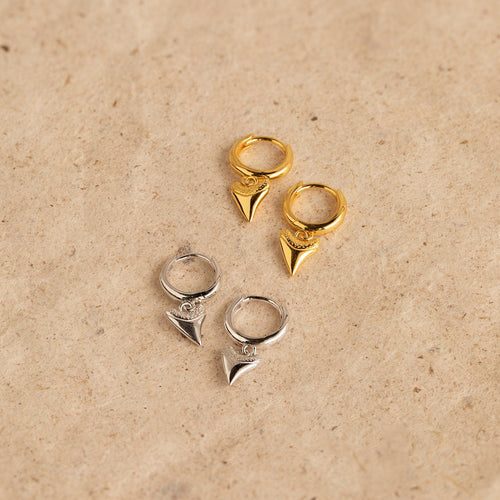 Shark Tooth Huggie Hoop Earrings