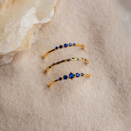 Sapphire Stacking Ring Set: Ocean-Inspired Elegance