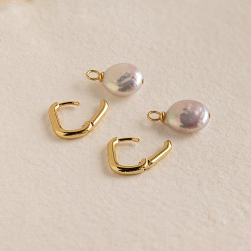 Bridget Pearl Hoop Earrings