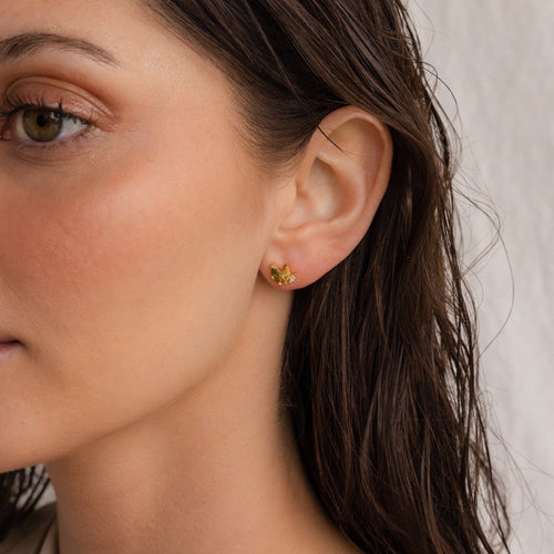Seagrass Green Crystal Stud Earrings: Inspired by Oceanic Beauty