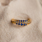 Sapphire Stacking Ring Set: Ocean-Inspired Elegance