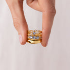 Tranquil Aquamarine Stacking Ring Set: Embrace Ocean-Inspired Serenity