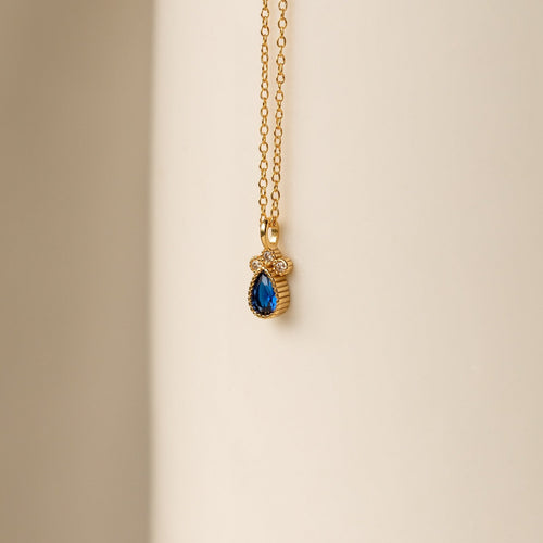 Timeless Sapphire Teardrop Necklace