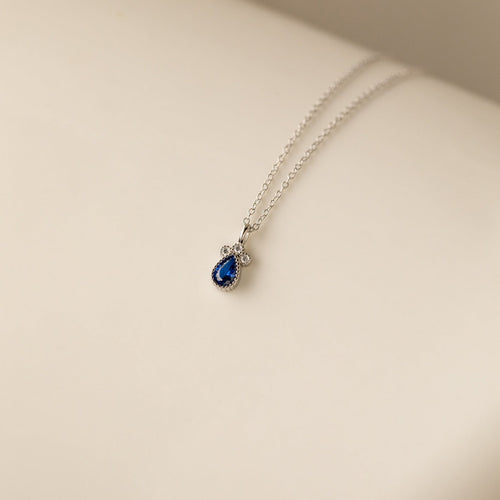 Timeless Sapphire Teardrop Necklace