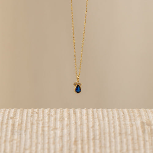 Timeless Sapphire Teardrop Necklace