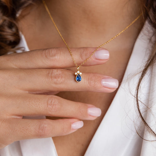 Timeless Sapphire Teardrop Necklace