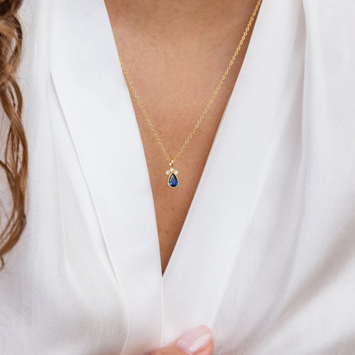 Timeless Sapphire Teardrop Necklace