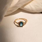 Blue Topaz Diamond Ring