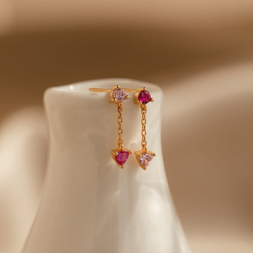 Mixed Pink Drop Earrings