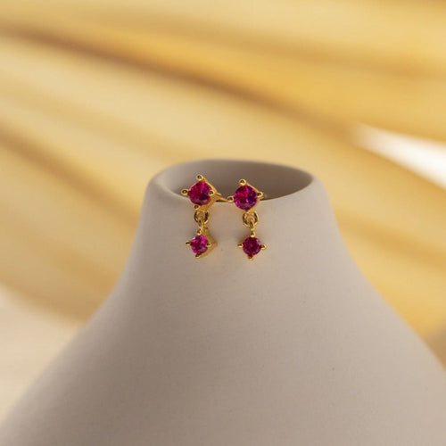 Dainty Birthstone Drop Earrings
