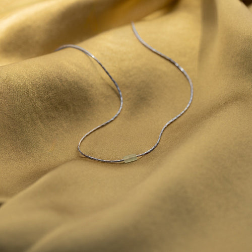 Embrace Serenity and Luck with our Green Crystal Bar Necklace