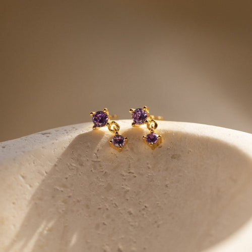 Dainty Birthstone Drop Earrings