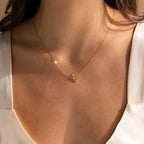 Mini Pave Sideways Initial Necklace