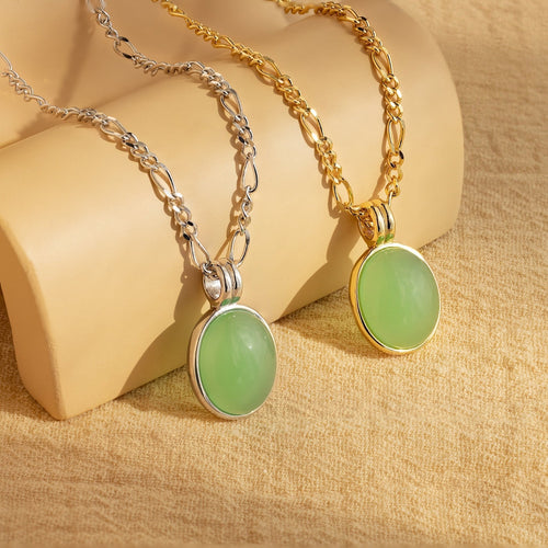 Jade Oval Pendant Necklace