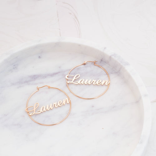 Name Hoop Earrings