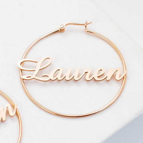 Name Hoop Earrings