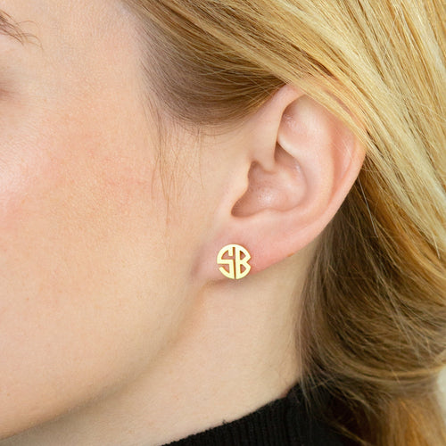 Block Monogram Earrings