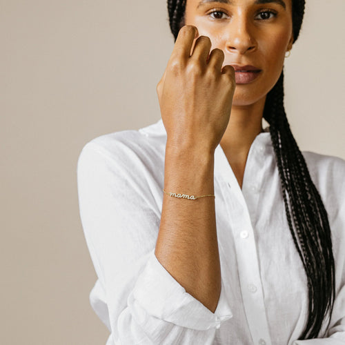 Mama Script Bracelet