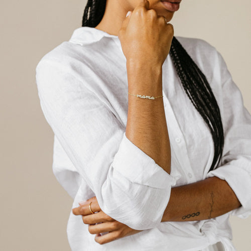 Mama Script Bracelet