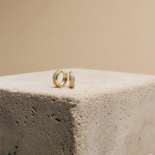 Pave Diamond Huggies