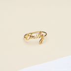 Grace Script Name Ring
