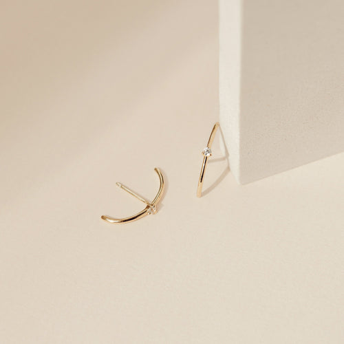 Arc Diamond Stud Earrings