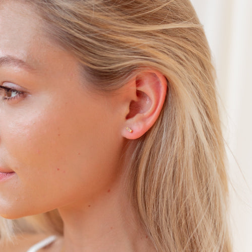 Baguette Diamond Stud Earring