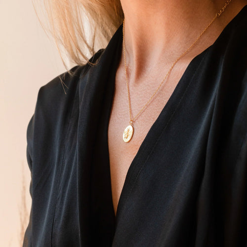Bee Coin Pendant Necklace