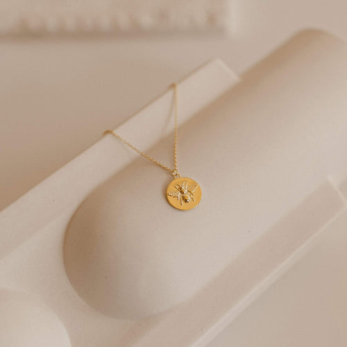 Bee Coin Pendant Necklace
