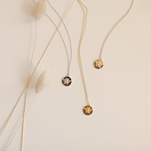 Bee Coin Pendant Necklace