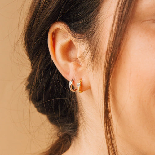 Alea Diamond Huggie Earrings