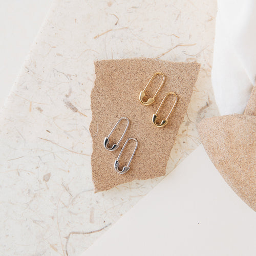 Ava Minimalist Safety Pin Earrings