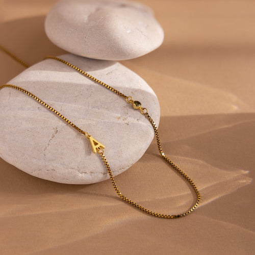 Birthstone Initial Necklace