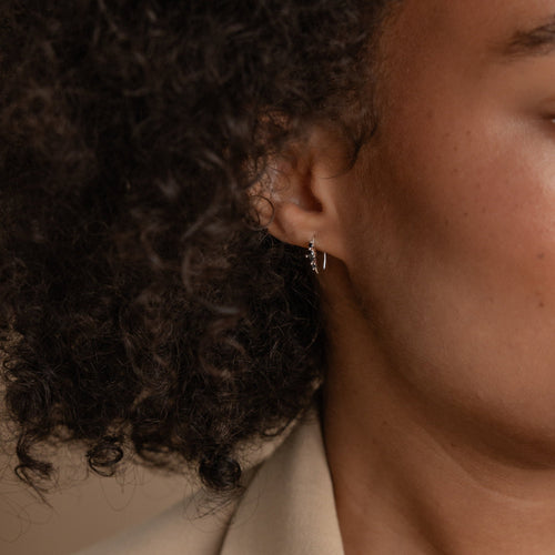 Amaya Black Diamond Threader Earrings