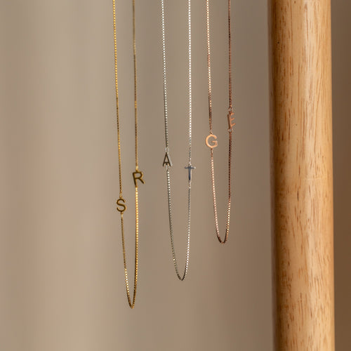 Duo Initial Necklace in Box Chain