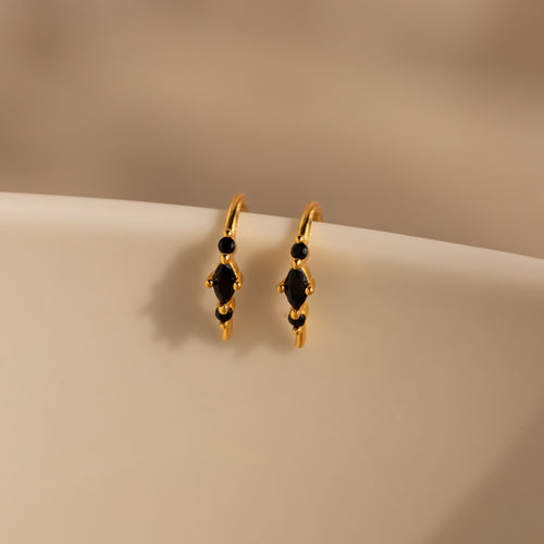 Amaya Black Diamond Threader Earrings