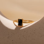 Black Onyx Emerald Ring